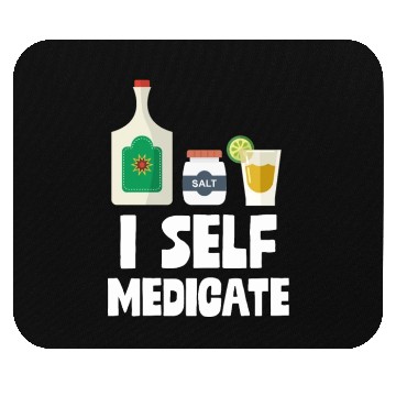 Discover I Self Medicate Tequila Bottle Lime Salt Shot Pun Mouse Pads
