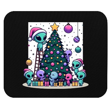 Discover Aliens decorate Christmas tree Mouse Pads