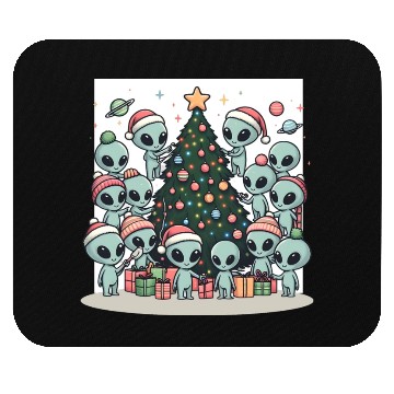 Discover Aliens Christmas tree Mouse Pads