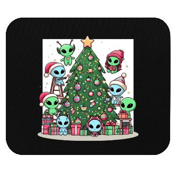 Discover Aliens decorate Christmas tree Mouse Pads