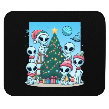 Discover Aliens Christmas tree Mouse Pads