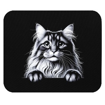 Discover More Treats persian 2- Cute realistic cat drawing Mouse Pads