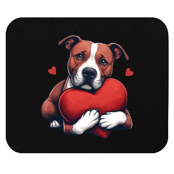 Discover Pitbull Love Cartoon Mouse Pads