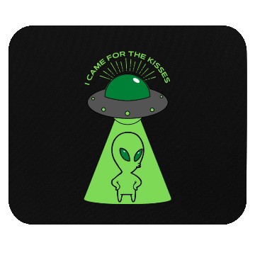 Discover Green Illustrated Alien About Kiss Mouse Pads