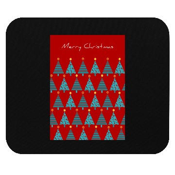 Discover Merry Christmas Teal Christmas Trees on Red Mouse Pads