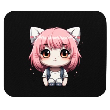 Discover kawaii cat face with cat head Mouse Pads