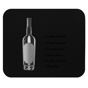 Discover Funny Wine Bottle Synchronic, Drunk Man Diary. Mouse Pads