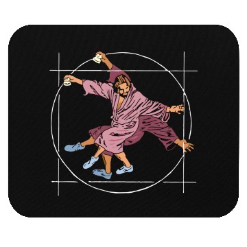 Discover Vitruvian Dude - Big Lebowski Yoga Pose Mouse Pads