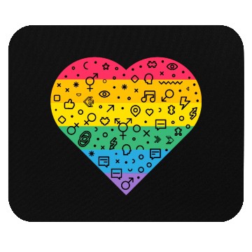 Discover Rainbow Heart Mouse Pads