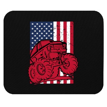 Discover Monster Truck American Flag Mouse Pads