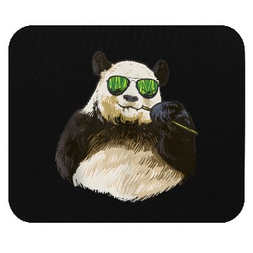 Discover Chilling Panda Eating Bamboo Bear Mouse Pads