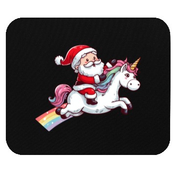 Discover Santa Riding Unicorn Mouse Pads