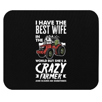 Discover Crazy Farmer Wife Husband Funny Farmer Gift Mouse Pads