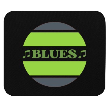 Discover Blues music logo in green colors Mouse Pads