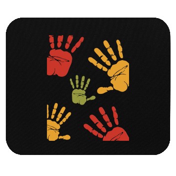 Discover Red Green Orange Colorful Handprint Illustration Mouse Pads
