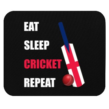 Discover Eat Sleep Cricket Repeat England Flag Cricket Bat Mouse Pads