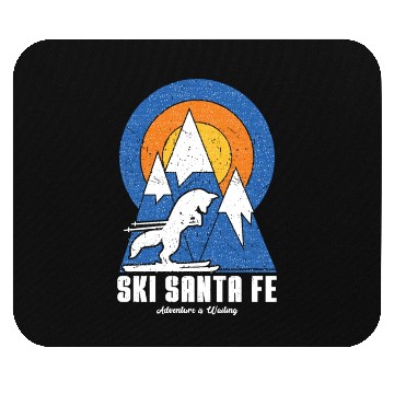 Discover Retro Ski Santa Fe White Fox Mouse Pads