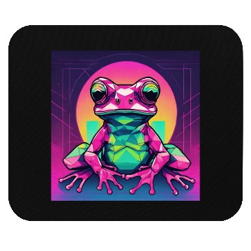 Discover Geometric Synthwave Frog Mouse Pads