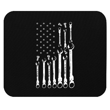 Discover Car Mechanic USA Flag Mouse Pads