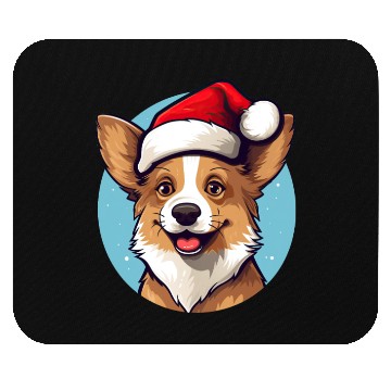 Discover cute corgi wearing santa hat Mouse Pads