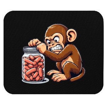 Discover Angry monkey, locked glass Mouse Pads
