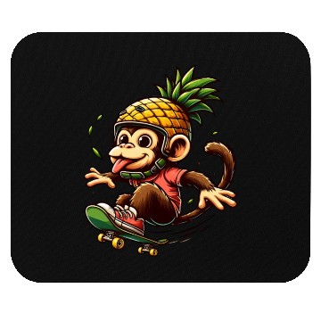 Discover skateboarding monkey with pineapple helmet Mouse Pads