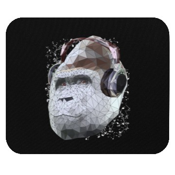 Discover Gorilla with headphones low poly pop art Mouse Pads
