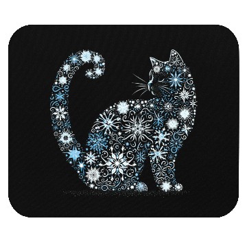 Discover Christmas Cat Snowflakes Mouse Pads