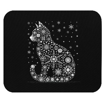 Discover Christmas Cat Snowflakes Mouse Pads