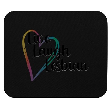 Discover Live Laugh Lesbian LGBTQ Rainbow Heart Gay Pride Mouse Pads