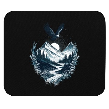Discover Mountain Silver Eagle Mouse Pads
