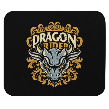 Discover Dragon Rider - Epic Typography Design Mouse Pads