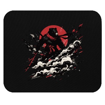 Discover Cool Ninja Bear Japan Retro Vintage Mouse Pads