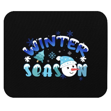 Discover Winter Season Snowman Design Mouse Pads