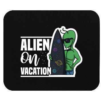 Discover Alien Surf Vacation Beach, Summer Sun Sea Surfers Mouse Pads