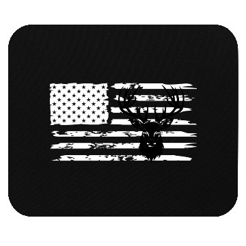 Discover Deer Hunting And America Flag Mouse Pads