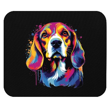 Discover Watercolor Colorful Beagle Mouse Pads