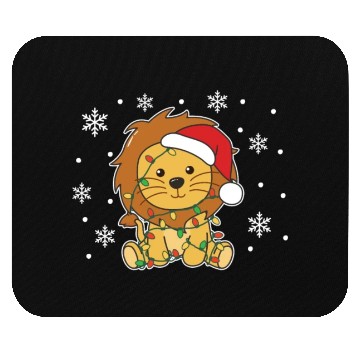 Discover Lion Christmas Winter Animals Lion Mouse Pads