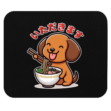 Discover Dachshund Eat Ramen Itadakimasu Mouse Pads