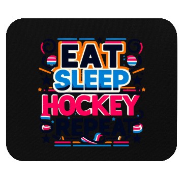 Discover Eat sleep hockey repeat men Mouse Pads