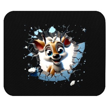 Discover 3D Peeking Santas Reindeer Mouse Pads