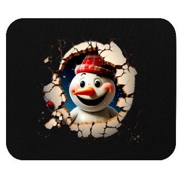 Discover 3D Peeking Christmas Snowman Mouse Pads