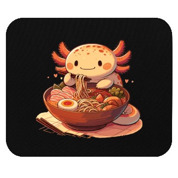 Discover But First Ramen Sweet Axolotl Eats Ramen Mouse Pads