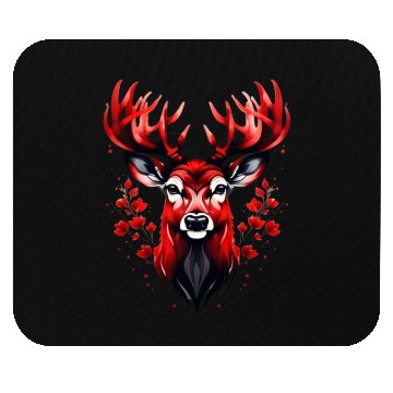 Discover deer face flower cute outfits winter Mouse Pads