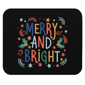 Discover Merry and Bright Colorful Pastel Christmas Design Mouse Pads