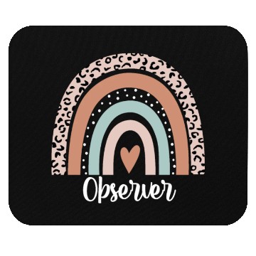Discover Observer Rainbow Leopard Funny Observer Mouse Pads