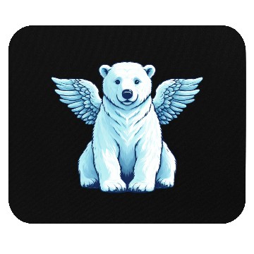 Discover Bear Polar Bear Angel Wings Mouse Pads