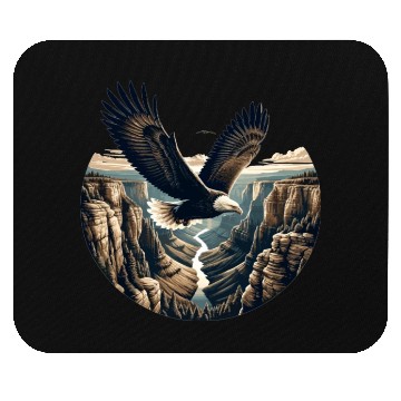 Discover Eagle soars over canyon Mouse Pads