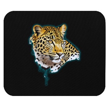 Discover Leopard Portrait in Painting Mouse Pads