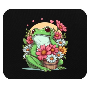 Discover Frog flowers sunset Mouse Pads